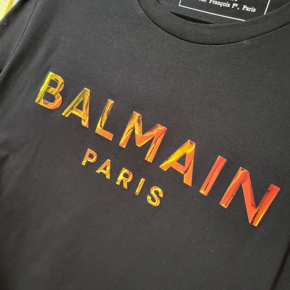 *SOLD*Balmain Hologram Logo T-shirt - Picture 3 of 3